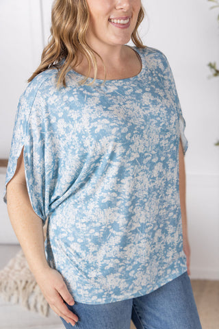 IN STOCK Darcy Dolman - Blue and Ivory Abstract FINAL SALE