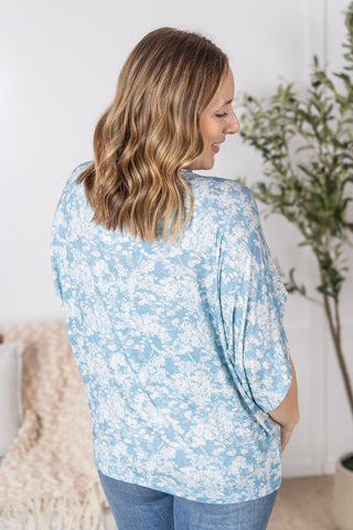 IN STOCK Darcy Dolman - Blue and Ivory Abstract FINAL SALE