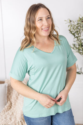 IN STOCK Bamboo V Neck Tee - Mint FINAL SALE