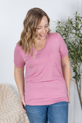 IN STOCK Sophie Pocket Tee - Rose FINAL SALE