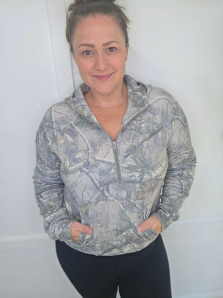 IN STOCK Shorter Halfzip Hoodie - Camo