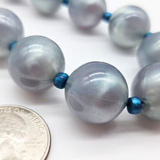 Silver Teal Haze Marco Necklace