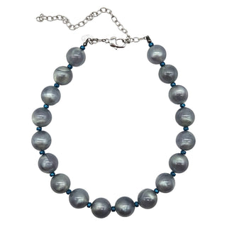 Silver Teal Haze Marco Necklace