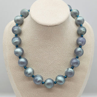 Silver Teal Haze Marco Necklace