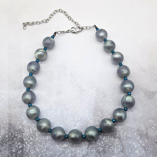 Silver Teal Haze Marco Necklace