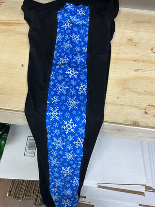 Blue Snowflake Side Leggings