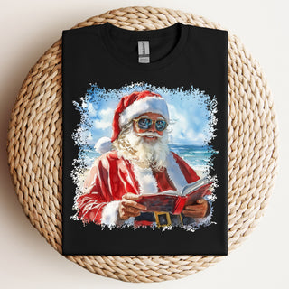 Reading Beach Santa Tshirt