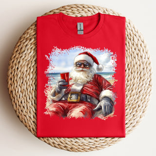 Red Solo Cup Beach Santa Tshirt