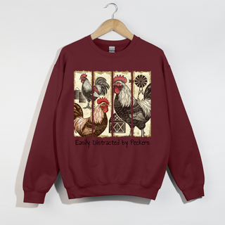 Distracted By Peckers Crewneck