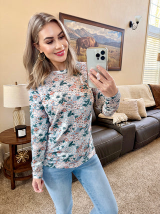 IN STOCK Blair Long Sleeve Top - Ditsy Blush Floral FINAL SALE