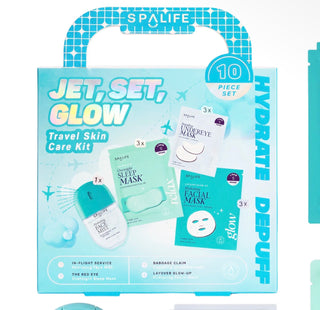 Christmas Holiday Jet, Set, Glow Travel Skincare Kit | 10 Piece Set