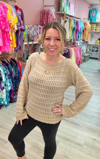 Sunlit Breeze Open Knit Sweater