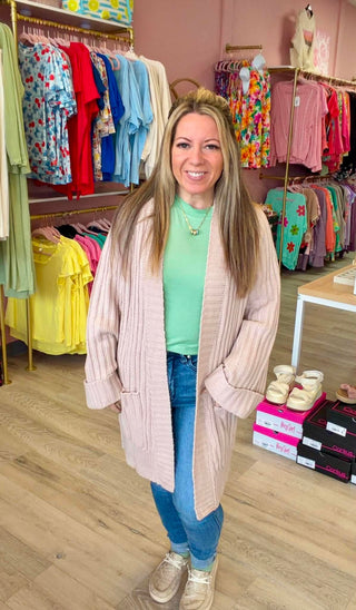 Neutral Cozy Sweater Cardigan