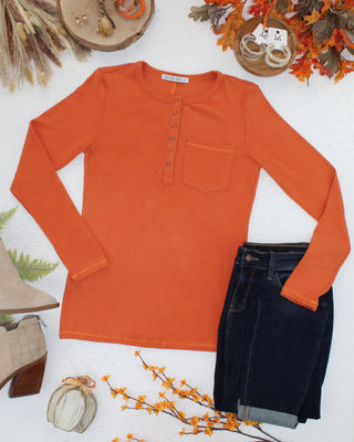 08.21 EN ROUTE Georgia Long Sleeve Top - Pumpkin Spice