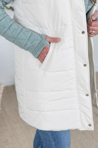 IN STOCK Harlow Long Vest - Cream