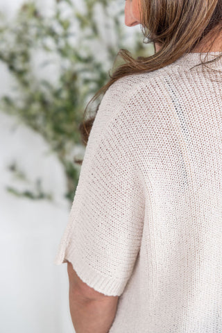 IN STOCK Hallie Open Knit Top - Ivory