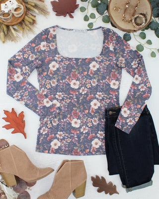 09.02 EN ROUTE Alyssa Long Sleeve Top - Blushwood Floral