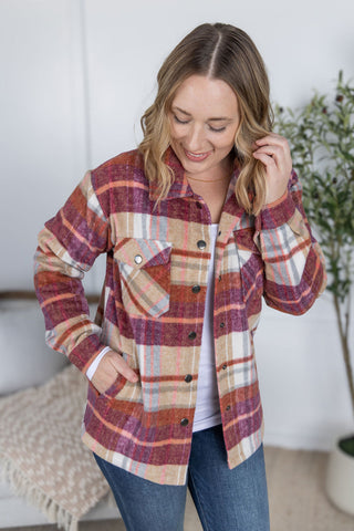 IN STOCK Norah Plaid Shacket - Sunset Plaid