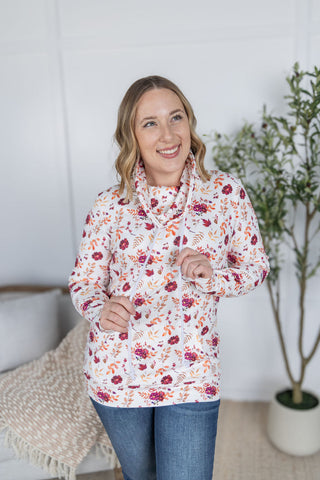 IN STOCK Soft Funnel Neck - Autumn Floral