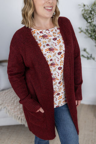IN STOCK Madison Cozy Cardigan - Burgundy FINAL SALE