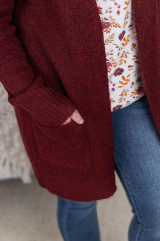 IN STOCK Madison Cozy Cardigan - Burgundy FINAL SALE