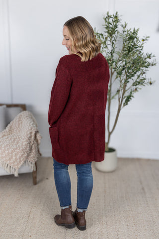 IN STOCK Madison Cozy Cardigan - Burgundy FINAL SALE