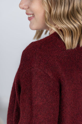 IN STOCK Madison Cozy Cardigan - Burgundy FINAL SALE