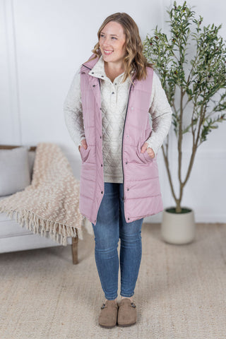 IN STOCK Harlow Long Vest - Blush FINAL SALE