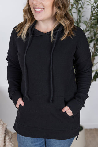 IN STOCK Kacey Ribbed Hoodie - Black