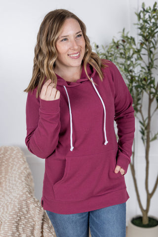 IN STOCK Kacey Ribbed Hoodie - Mulberry FINAL SALE