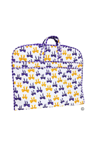 Sideline Social Purple and Yellow Bow Garment Bag
