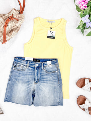 IN STOCK Tara Ribbed Tank - Yellow FINAL SALE
