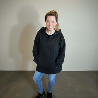 Women's Cotton Soft Terry Hood Top W/ Button