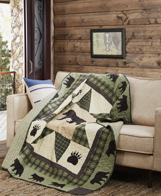 Bear Star Quilted Throw