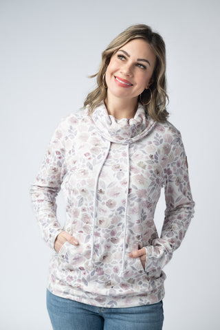 IN STOCK Soft Funnel Neck - Blush Floral FINAL SALE