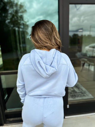 BIRDIE Light Blue Scuba Hooded Pullover