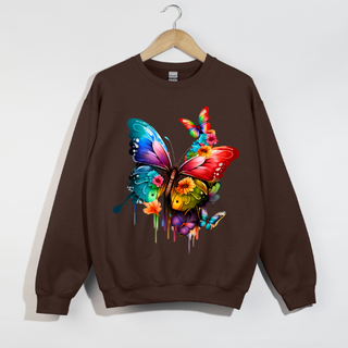 Vibrant Butterfly Crewneck