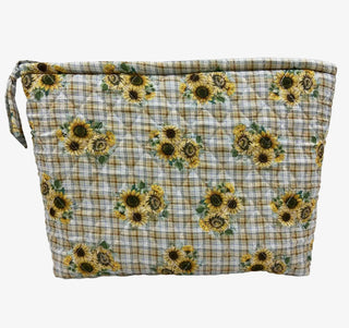 Sunflower Quilted Cosmetic Bag