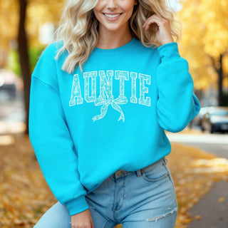 Auntie Lace Bow Crew Sweatshirt