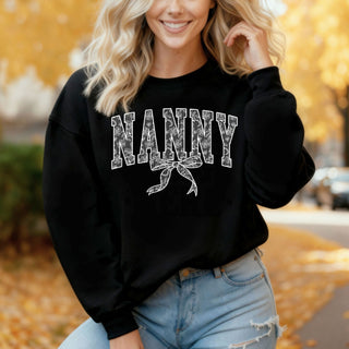 Nanny Lace Bow Crew Sweatshirt
