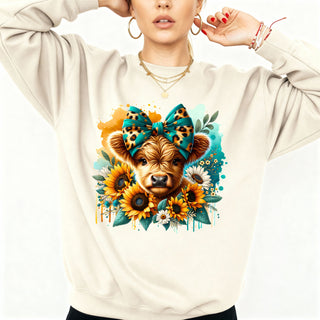 Highland Cow Coquette Sweatshirt