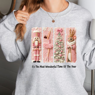 Faux Yarn Nutcrackers Crew Sweatshirt