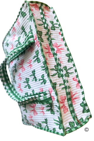 Southern Belle Pink and Green Bow Tote bag