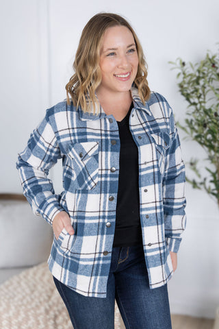 IN STOCK Norah Plaid Shacket - Blue Mix