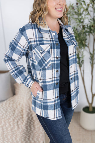 IN STOCK Norah Plaid Shacket - Blue Mix
