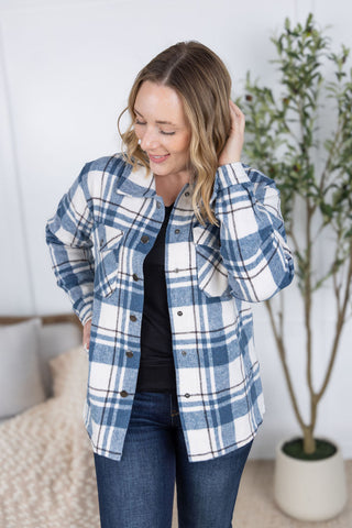 IN STOCK Norah Plaid Shacket - Blue Mix