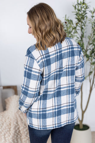 IN STOCK Norah Plaid Shacket - Blue Mix