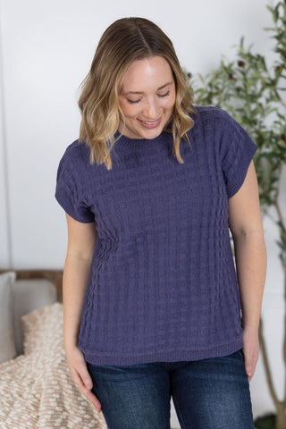 IN STOCK Kelly Knitted Top - Slate Purple