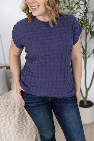 IN STOCK Kelly Knitted Top - Slate Purple