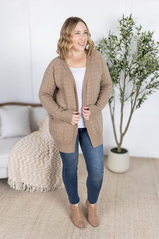 IN STOCK Dalilah Dot Cardigan - Tan